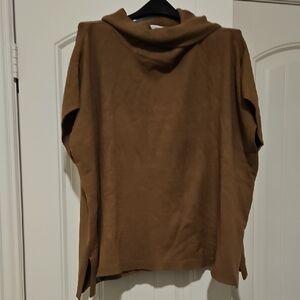 Elegant Tan Women's Cowl Neck Sweater